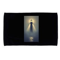 Nautical Lighthouse Beam Ocean Maritime Fog Microfiber Hand Towel