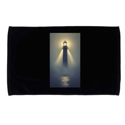 Nautical Lighthouse Beam Ocean Maritime Fog Microfiber Hand Towel