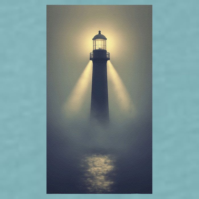 Nautical Lighthouse Beam Ocean Maritime Fog Sueded Cloud Jersey T-Shirt