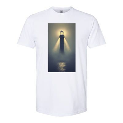 Nautical Lighthouse Beam Ocean Maritime Fog Softstyle CVC T-Shirt