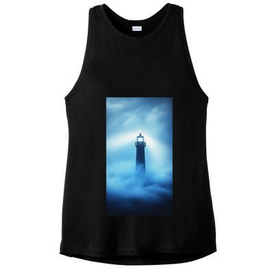 Nautical Lighthouse Beam Nautical Themes Maritime Ladies PosiCharge Tri-Blend Wicking Tank