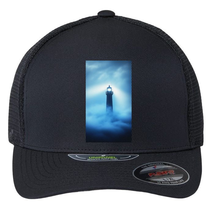 Nautical Lighthouse Beam Nautical Themes Maritime Flexfit Unipanel Trucker Cap