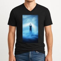Nautical Lighthouse Beam Nautical Themes Maritime V-Neck T-Shirt