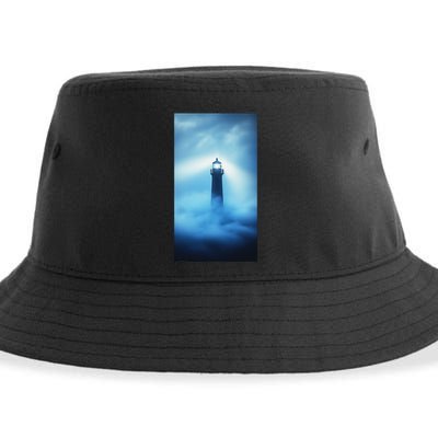 Nautical Lighthouse Beam Nautical Themes Maritime Sustainable Bucket Hat