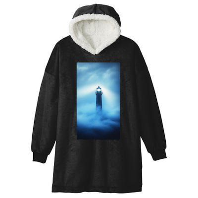 Nautical Lighthouse Beam Nautical Themes Maritime Hooded Wearable Blanket
