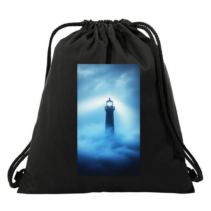 Nautical Lighthouse Beam Nautical Themes Maritime Drawstring Bag
