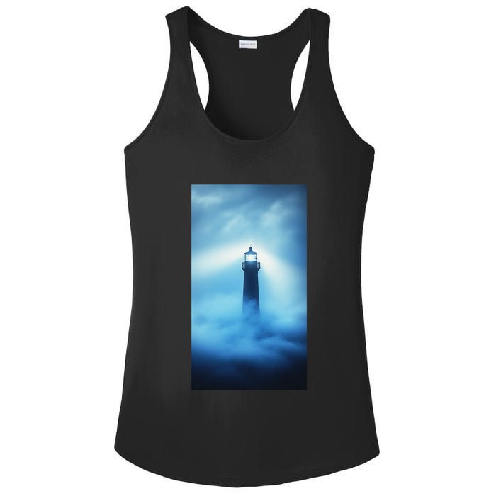 Nautical Lighthouse Beam Nautical Themes Maritime Ladies PosiCharge Competitor Racerback Tank