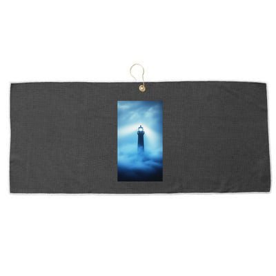 Nautical Lighthouse Beam Nautical Themes Maritime Large Microfiber Waffle Golf Towel