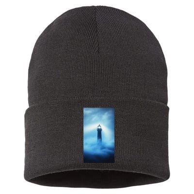 Nautical Lighthouse Beam Nautical Themes Maritime Sustainable Knit Beanie