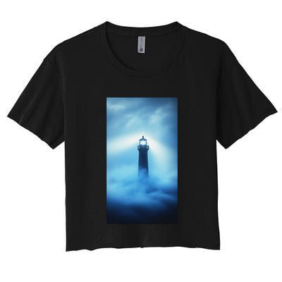 Nautical Lighthouse Beam Nautical Themes Maritime Crop Top