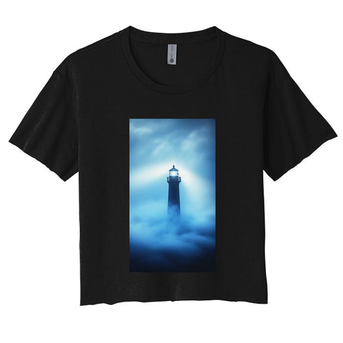 Nautical Lighthouse Beam Nautical Themes Maritime Crop Top