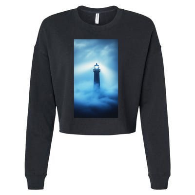 Nautical Lighthouse Beam Nautical Themes Maritime Cropped Pullover Crew