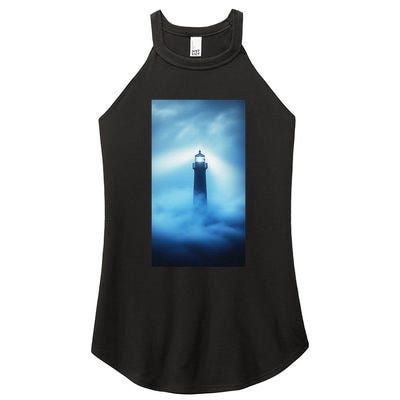 Nautical Lighthouse Beam Nautical Themes Maritime Women's Perfect Tri Rocker Tank