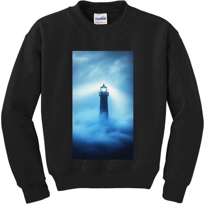 Nautical Lighthouse Beam Nautical Themes Maritime Kids Sweatshirt