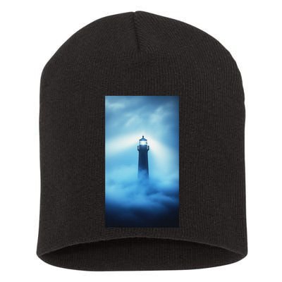 Nautical Lighthouse Beam Nautical Themes Maritime Short Acrylic Beanie