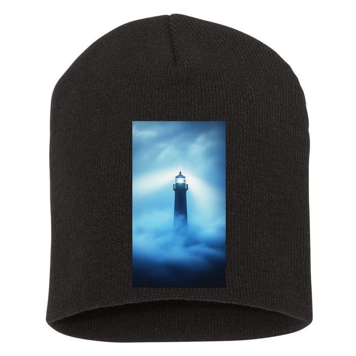 Nautical Lighthouse Beam Nautical Themes Maritime Short Acrylic Beanie
