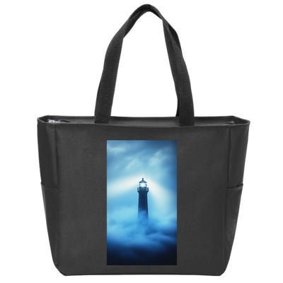 Nautical Lighthouse Beam Nautical Themes Maritime Zip Tote Bag