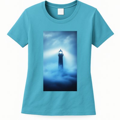 Nautical Lighthouse Beam Nautical Themes Maritime Womens T-Shirt