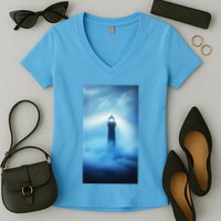 Nautical Lighthouse Beam Nautical Themes Maritime Women's V-Neck T-Shirt