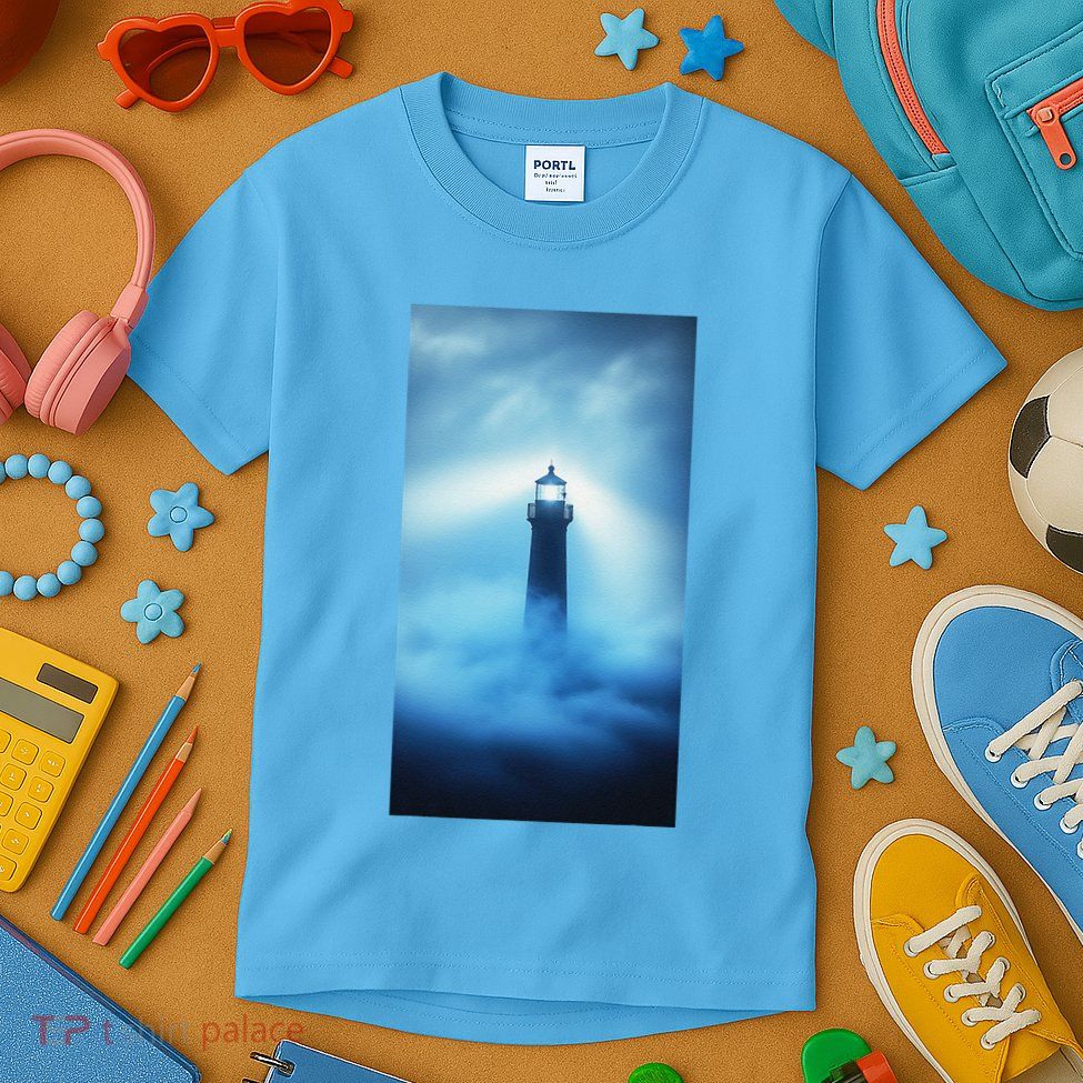 Nautical Lighthouse Beam Nautical Themes Maritime Kids T-Shirt