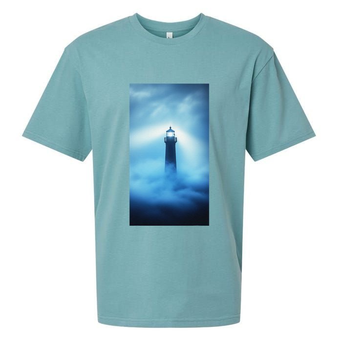 Nautical Lighthouse Beam Nautical Themes Maritime Sueded Cloud Jersey T-Shirt