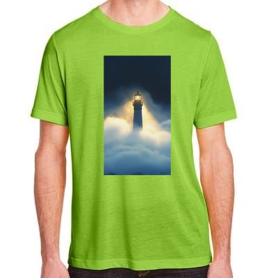 Nautical Lighthouse Beam Ocean Maritime Fog Adult ChromaSoft Performance T-Shirt