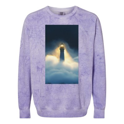 Nautical Lighthouse Beam Ocean Maritime Fog Colorblast Crewneck Sweatshirt