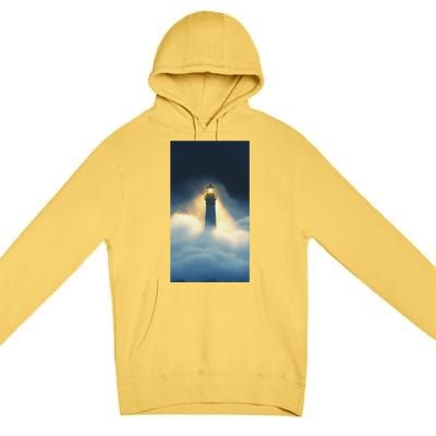 Nautical Lighthouse Beam Ocean Maritime Fog Premium Pullover Hoodie