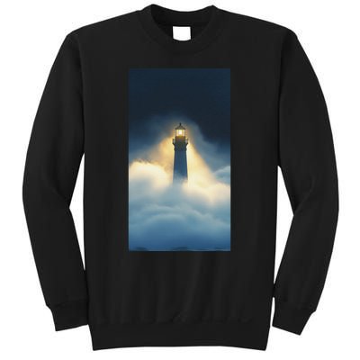 Nautical Lighthouse Beam Ocean Maritime Fog Sweatshirt