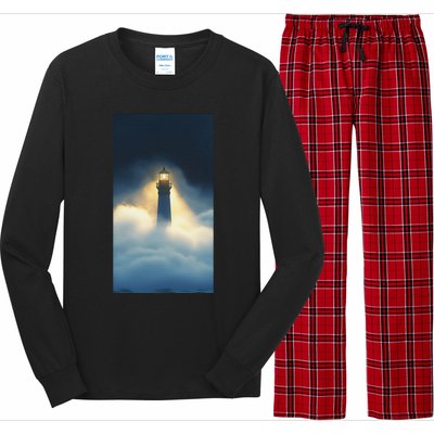 Nautical Lighthouse Beam Ocean Maritime Fog Long Sleeve Pajama Set