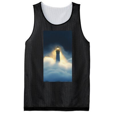 Nautical Lighthouse Beam Ocean Maritime Fog Mesh Reversible Basketball Jersey Tank