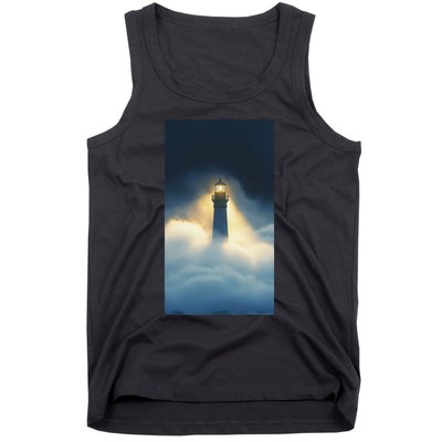 Nautical Lighthouse Beam Ocean Maritime Fog Tank Top