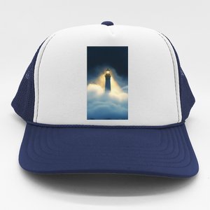 Nautical Lighthouse Beam Ocean Maritime Fog Trucker Hat