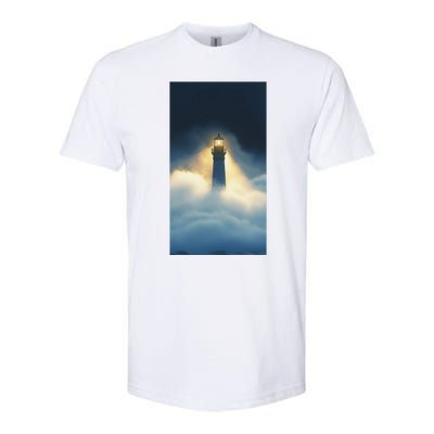 Nautical Lighthouse Beam Ocean Maritime Fog Softstyle CVC T-Shirt