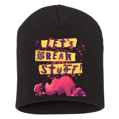 Nimona Lets Break Stuff Rhinoceros Rock Splatter Short Acrylic Beanie