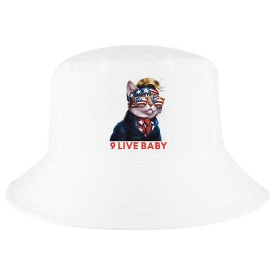 Nine Lives Baby Cat In Suite With Trump Hair American Flag Cool Comfort Performance Bucket Hat