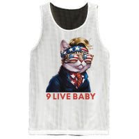 Nine Lives Baby Cat In Suite With Trump Hair American Flag Mesh Reversible Basketball Jersey Tank