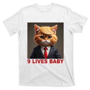 Nine Lives Baby Cat In Suite With Trump Hair Funny T-Shirt