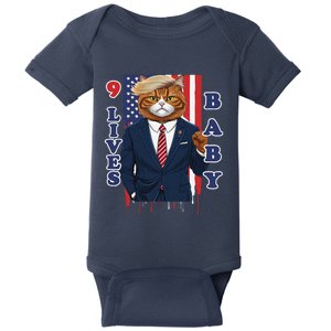 Nine Lives Baby Cat In Suite With Trump Hair Baby Bodysuit