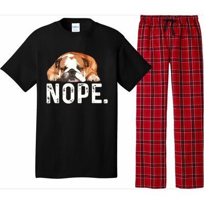 Nope Lazy Bulldog Dog Lover Gift Pajama Set