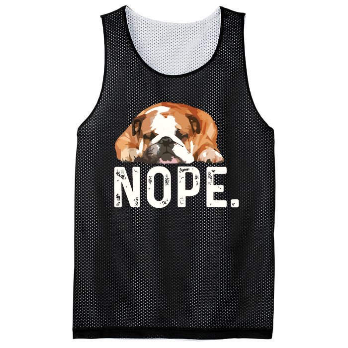 Nope Lazy Bulldog Dog Lover Gift Mesh Reversible Basketball Jersey Tank