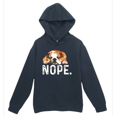 Nope Lazy Bulldog Dog Lover Gift Urban Pullover Hoodie