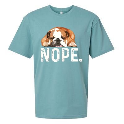 Nope Lazy Bulldog Dog Lover Gift Sueded Cloud Jersey T-Shirt