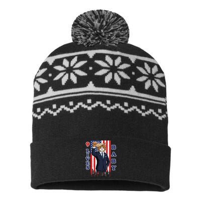 Nine Lives Baby Cat In Suite With Trump Hair USA-Made Snowflake Beanie