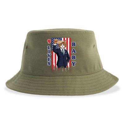 Nine Lives Baby Cat In Suite With Trump Hair Sustainable Bucket Hat