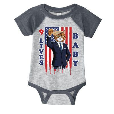 Nine Lives Baby Cat In Suite With Trump Hair Infant Baby Jersey Bodysuit