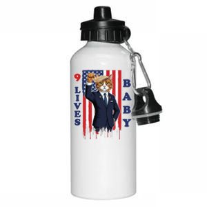 Nine Lives Baby Cat In Suite With Trump Hair Aluminum Water Bottle