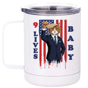 Nine Lives Baby Cat In Suite With Trump Hair 12 oz Stainless Steel Tumbler Cup