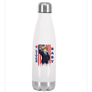 Nine Lives Baby Cat In Suite With Trump Hair Stainless Steel Insulated Water Bottle