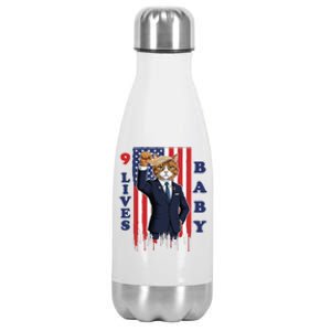 Nine Lives Baby Cat In Suite With Trump Hair Stainless Steel Insulated Water Bottle